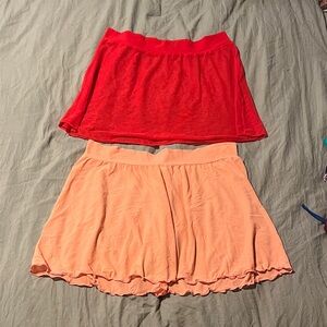 Red and Coral Pink Cover Up Skirt - Set of 2 EUC SIZE M/L